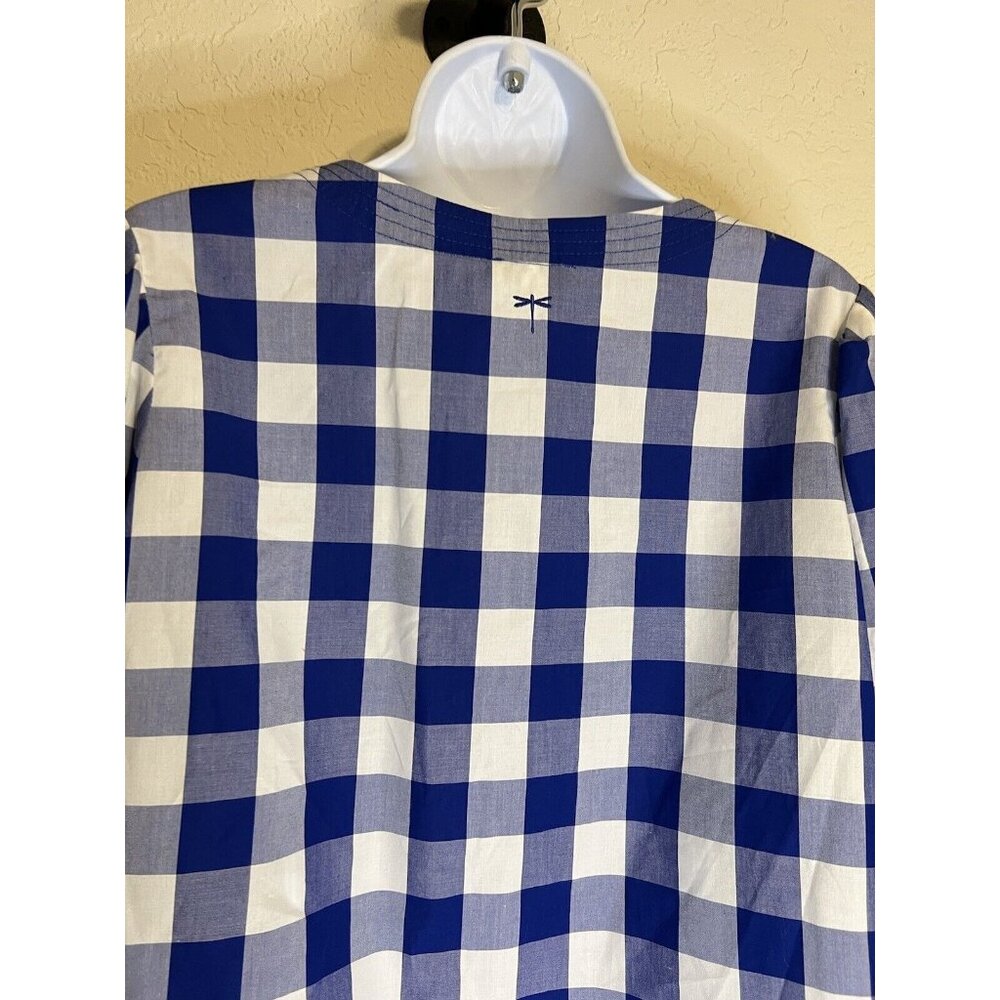 Tyler Boe Size XL Jenny Top Pleated Puff Sleeve Blue Gingham Plaid Cottagecore - Picture 7 of 14